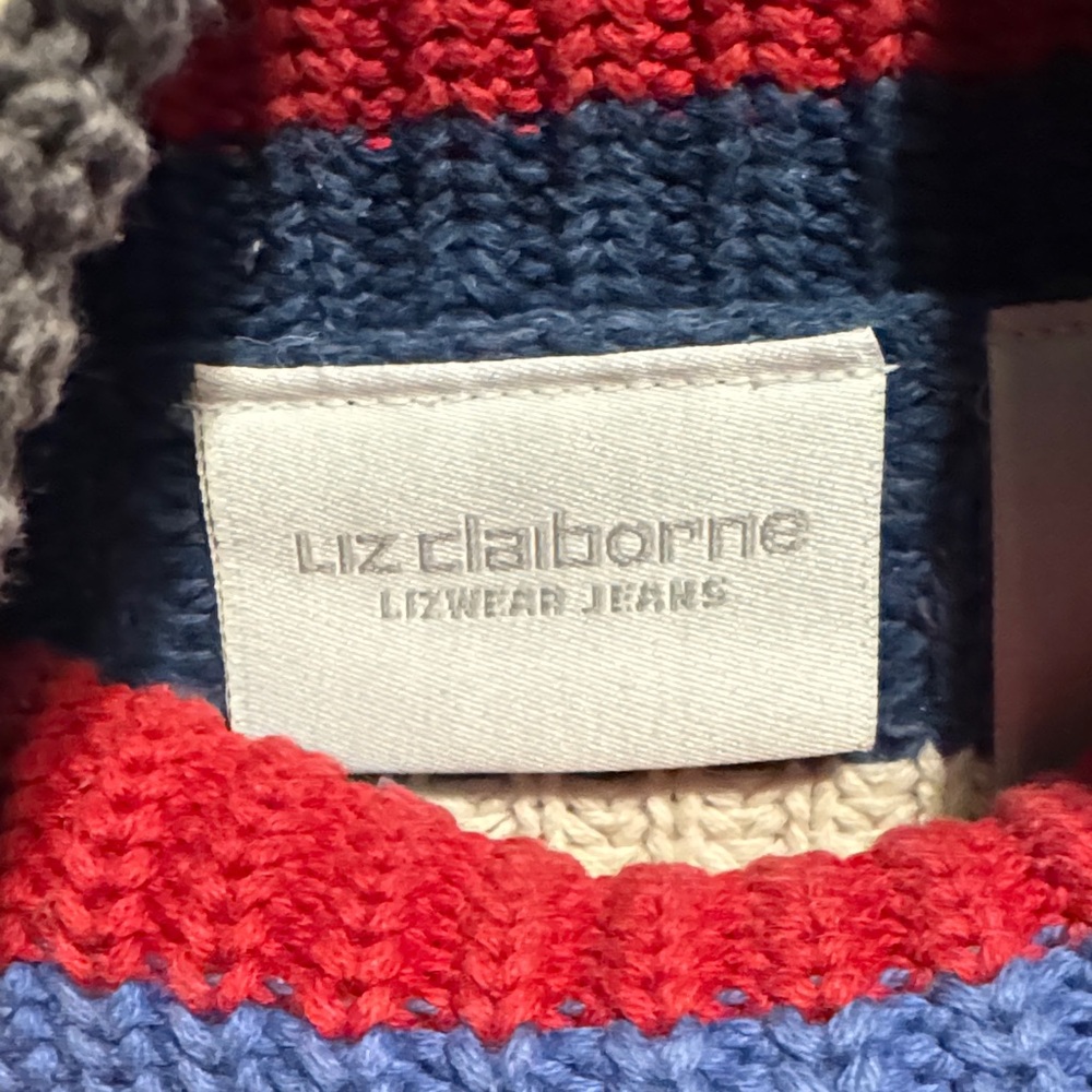 Liz Claiborne Vibrant Striped Turtleneck Sweater - Picture 2 of 6